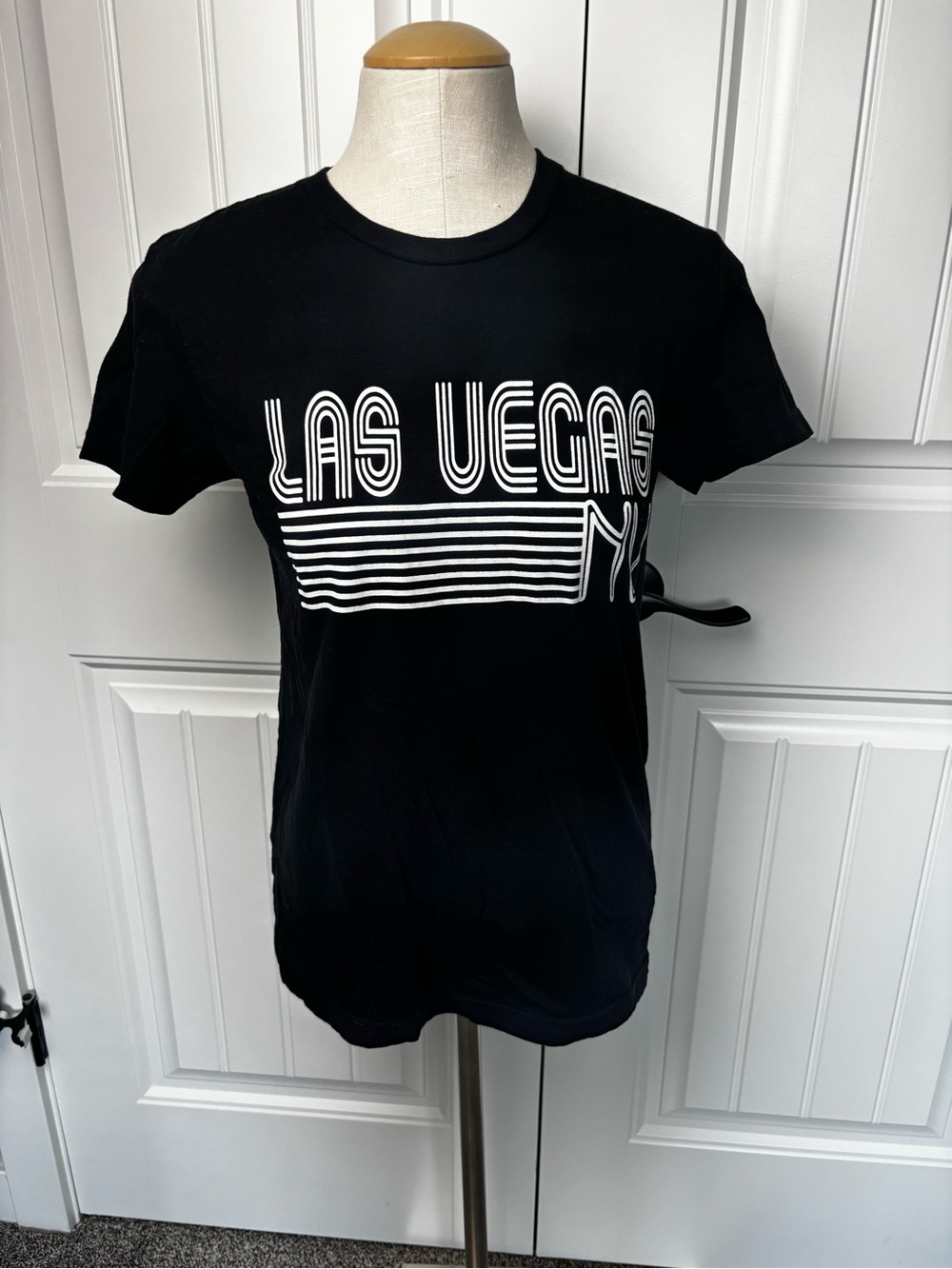 American Apparel Black 'Las Vegas' Graphic Tee - White Print